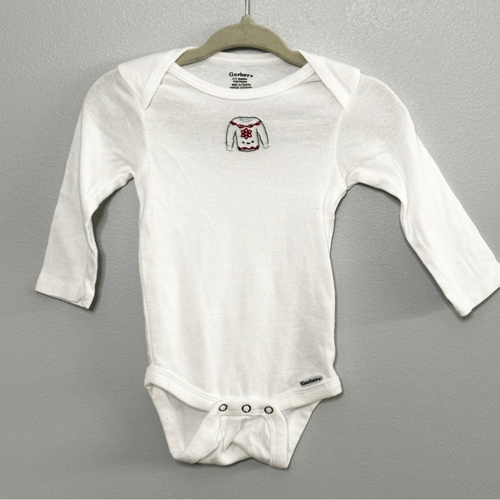 Hand-Embroidered Winter Wonderland Sweater Bodysuit NWOT 6-9M